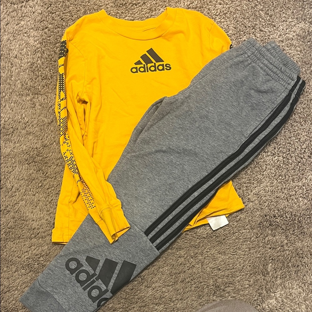 Adidas Kids Top and Gray Joggers